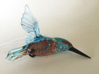 Blown Glass MURANO Hummingbird Bird Figurine Ornament Russia 3