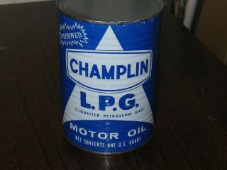 Vintage Champlin Motor Oil Can LPG One Quart 3
