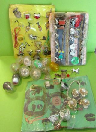 Vintage Gumball Machine Header Cards Jewelry Prizes,  Capsules