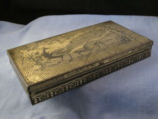 PEACOCK BRYANT & MAYS ROYAL WAX VESTA CASE TIN MATCH BOX 1870 LARGE MATCHBOX 7