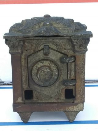 Vintage Early 1900s Klotz Manufacturing Cast Iron Bank Safe