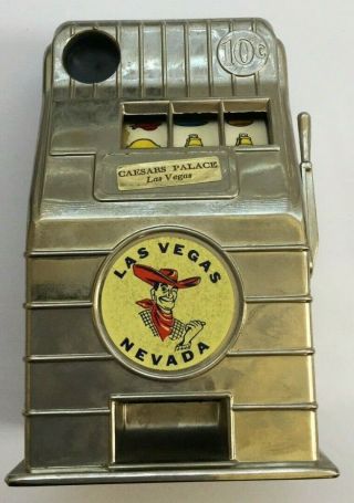 Vintage Metal Slot Machine Mechanical Jack Pot Bank Reno Plastics Nevada