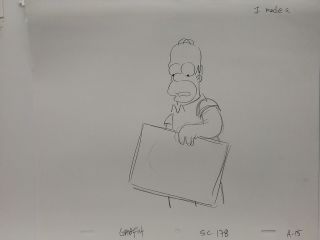 Simpsons Tv Show Animation Art Cel Drawing Homer 83
