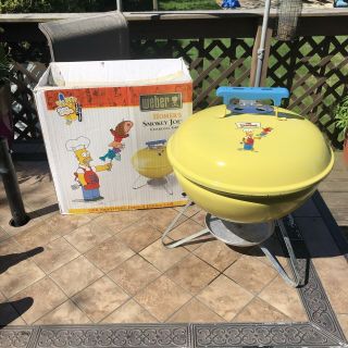 Rare Simpsons 10th Anniversary Weber Charcoal Grill - 14.  5”