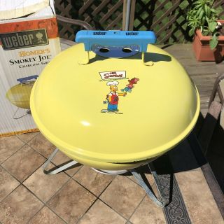 Rare Simpsons 10th Anniversary Weber Charcoal Grill - 14.  5” 2