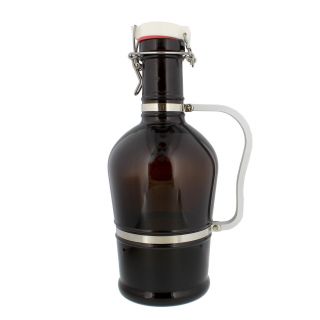 Amber Glass Growler – 2 Liter (half Gallon / 64 Oz) Beer Jug With Swing Lid