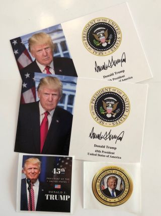 2 President Donald Trump 4 " X6 ".  On Card Stock.  Photo Portrait Picture,  2 Decals