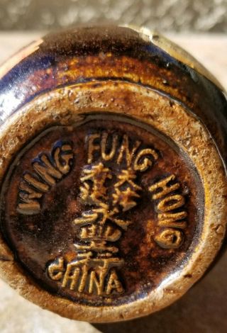 China Wing Fung Hong Liqour Earthenware Antique Bottle miniature with Labels 4