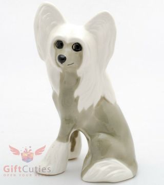 Porcelain Figurine Of The Chinese Crested Dog