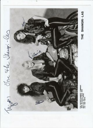 The Shangri - Las Signed Autographed 8x10 Glossy Photo Signed By 3 Members