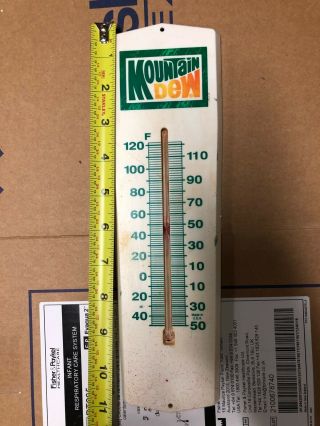 Mountain Dew Rain Logo Sign Thermometer Plastic Low Starting Price