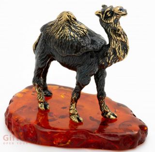 Solid Brass Amber Figurine Of The Desert Camel Ironwork