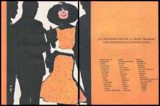 1961 Rene Gruau Boussac In The World Advert Vintage Fashion Print Ad - Z1