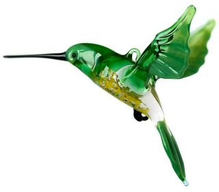Hummingbird Glass Sculpture,  Blown Murano Style,  Figurine,  Russian Bird Ornament