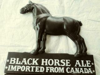 Vintage Black Horse Ale Imported From Canada Plastic Beer Advertising Sign