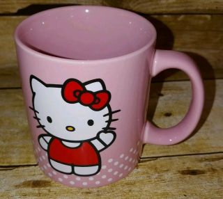 Hello Kitty 2011 Double Sided Design Sanrio Cat Pink Ceramic Coffee Cup Tea Mug