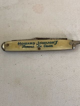 Rare Advertising Pocket Knife Howard Johnson 