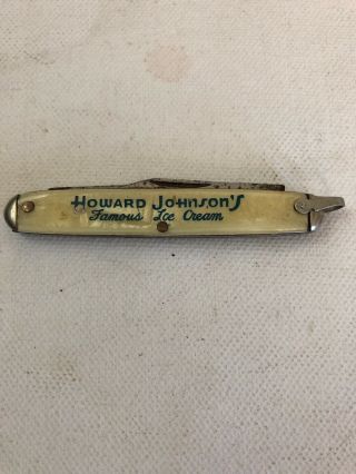 RARE ADVERTISING POCKET KNIFE HOWARD JOHNSON ' S FAMOUS ICE CREAM 2