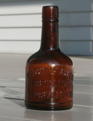 Antique Wright & Taylor Distillers - Louisville,  Ky.  Uncommon Small Whiskey Bottle