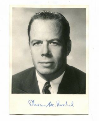 Autographed Photo Thomas Kuchel Us Senator Republican Ca 1953 - 69 Congress