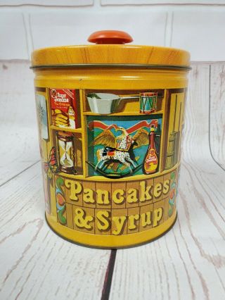 Vintage 1983 Aunt Jemima Pancakes & Syrup Metal Tin Limited Quaker Oats Co.  Box