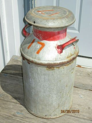 Milk Can Stainless Steel 5 Gallon Primative Unpainted,  Inside Is Vintage