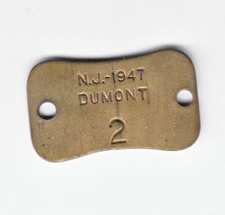 1947 Dumont Jersey Dog License Tag 2