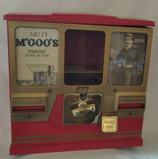 Premier Gumball And Collectors Card Vending Machine - Mfg.  Oak