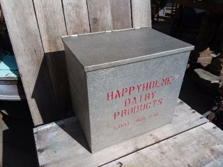 Vintage Happy Holme Front Porch Milk Box Container