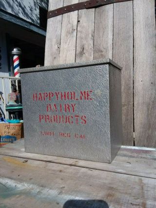 Vintage Happy Holme front porch milk box container 3