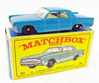 Lincoln Continental Met Blue Bpw Matchbox 31 - C England Mb