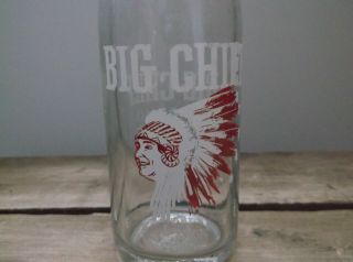 Vintage Big Chief Beverages Acl Soda Bottle Manhattan,  Kansas 10 Oz.