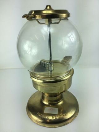Vintage Rare Carousel Bubble Gum Candy Machine Cast Metal Glass Globe Gold