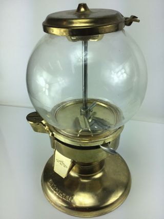Vintage rare Carousel Bubble Gum Candy Machine Cast Metal Glass Globe Gold 5