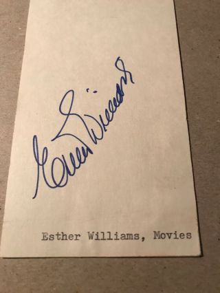 Esther Williams Autograph,  Olympic Swimmer And Actress