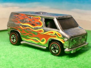 Hot Wheels Redline Van,  Chrome W/ Flames,  Flying Colors