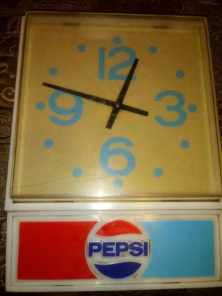 Vintage Pepsi Advertising Wall Light Up Clock Sign By American Sign work 2