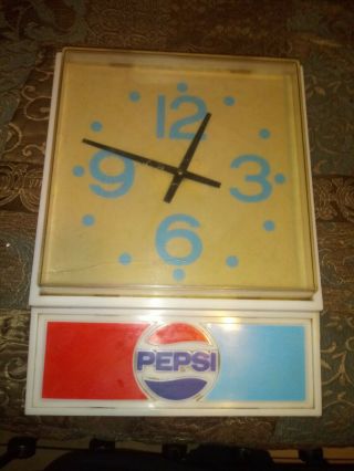 Vintage Pepsi Advertising Wall Light Up Clock Sign By American Sign work 5