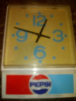 Vintage Pepsi Advertising Wall Light Up Clock Sign By American Sign work 6