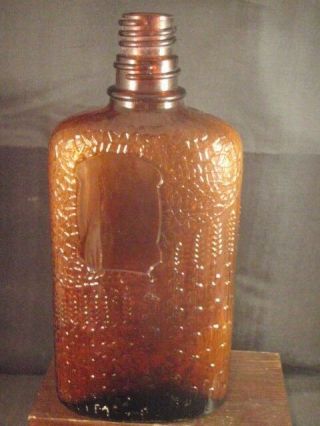 Vintage Bourbon Deluxe Whiskey Bottle Embossed Amber Glass U.  D.  Ltd 1931 Canada