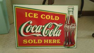 Vintage 1989 Coca Cola Metal Sign