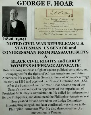Civil War Black Civil Rights Statesman Senator Congressman Ma Autograph Signed