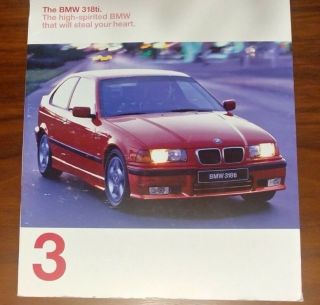 BMW BROCHURE 318ti 1998 E36 3 SERIES COLLECTIBLE ADVERTISING 2