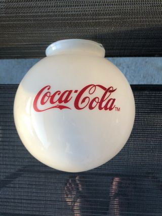 Coca - Cola White Glass Globe Only (for Ceiling Fan Light) Coke Collectible