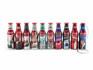 Coca Cola 100 Years From 10 Aluminum Mini Bottle Keychain Limited