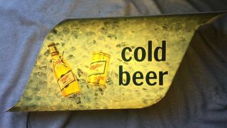 Vintage 1979 Miller High Life Cold Beer Lighted Sign Bar Pub Man Cave