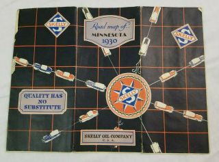 1930 Skelly Oil Minnesota Road Map Laporte City Iowa Rare Fold Out Gas And Oil