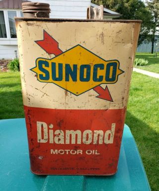 Sunoco Diamond 10 Qt Motor Oil Can