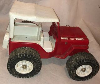 Vintage Tonka Pressed Steel Jeep Dune Buggy Red With White Roof