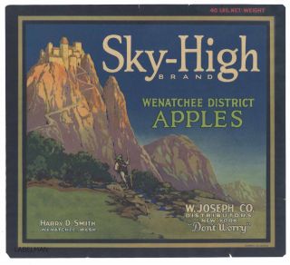 Sky - High Brand,  Hiker,  Washington An Apple Crate Label 008 Wear